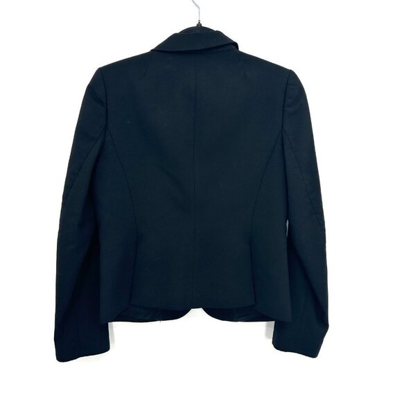 J. CREW *FLAWED* Women's Black Super 120's 100% Wool Double Button Blazer Size 2 - Picture 2 of 4